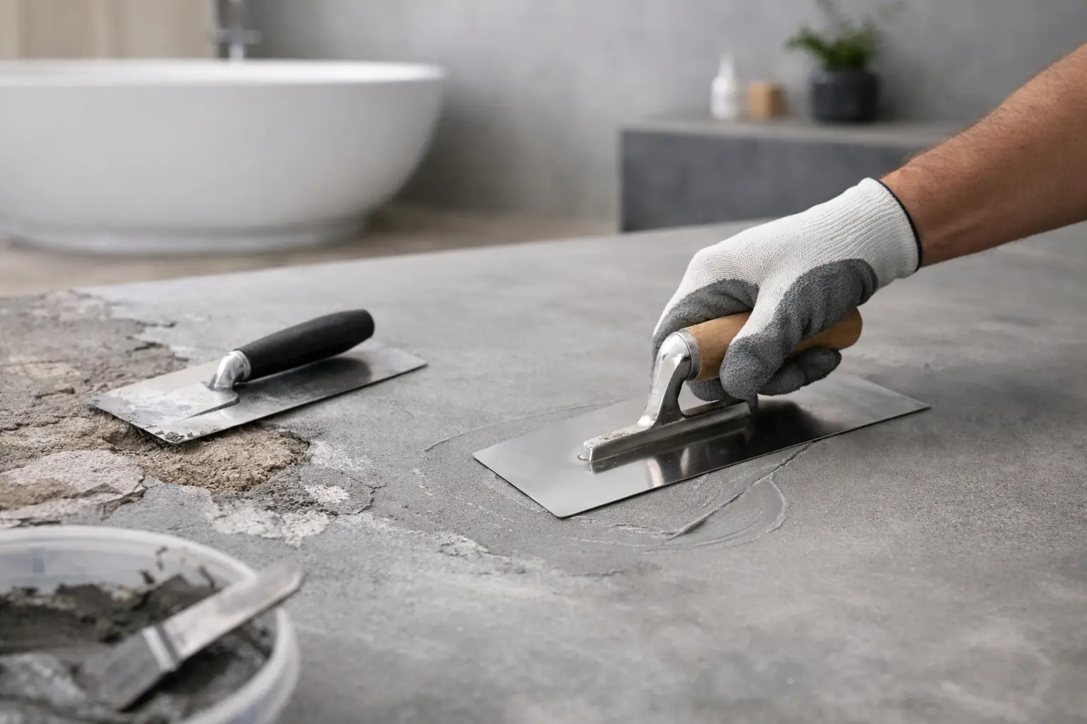Reparation af microcement uden totalrenovering